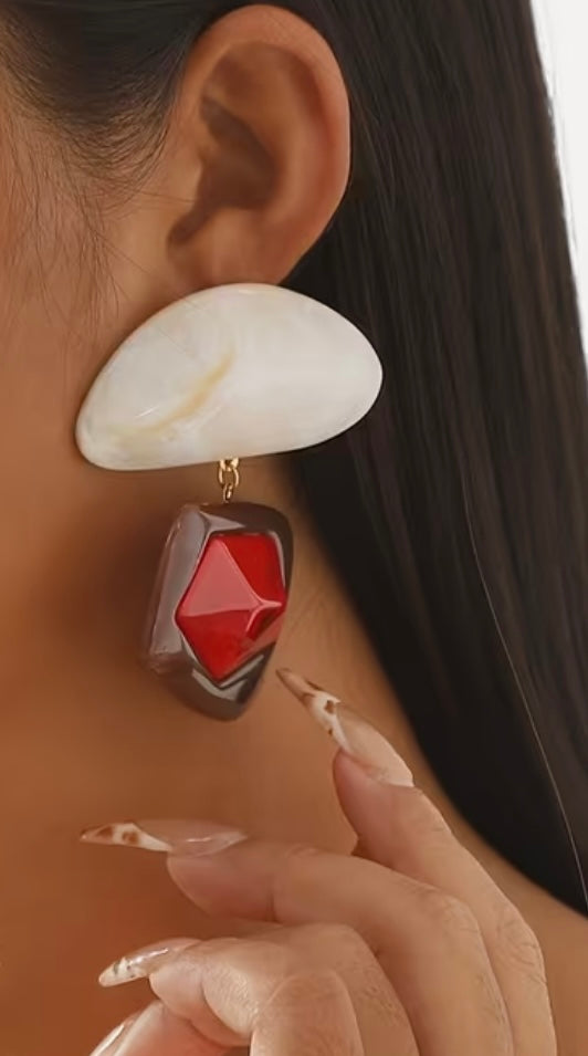 $12.990 Maxi Aros Geométricos Rojo & Blanco