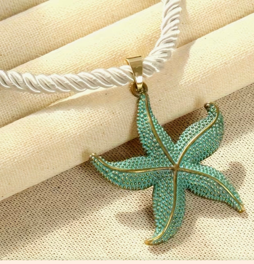 $10.990 🩵 Collar Estrella Turquesa – Brillo del Mar