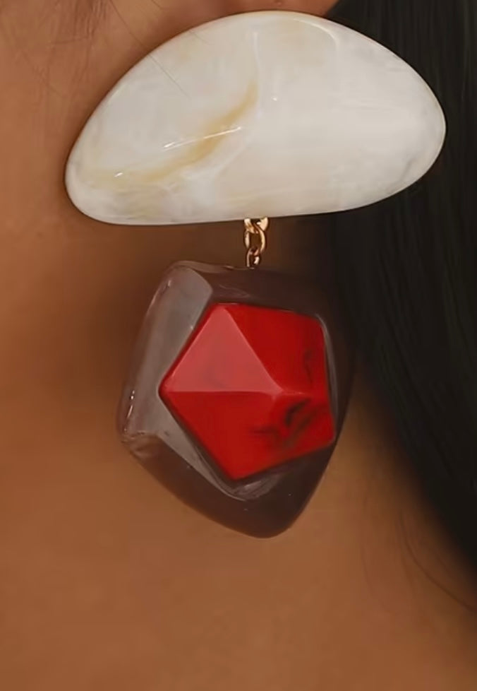 $12.990 Maxi Aros Geométricos Rojo & Blanco