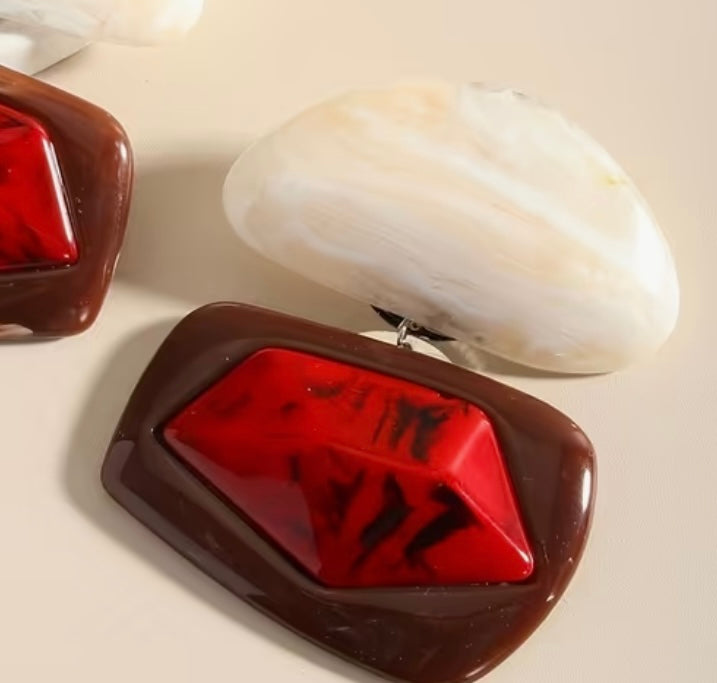 $12.990 Maxi Aros Geométricos Rojo & Blanco