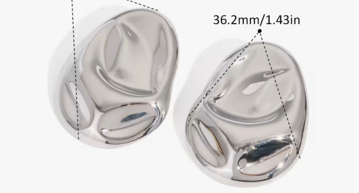 $12.990 Aretes Metálicos Orgánicos – Dorado & Plateado ✨