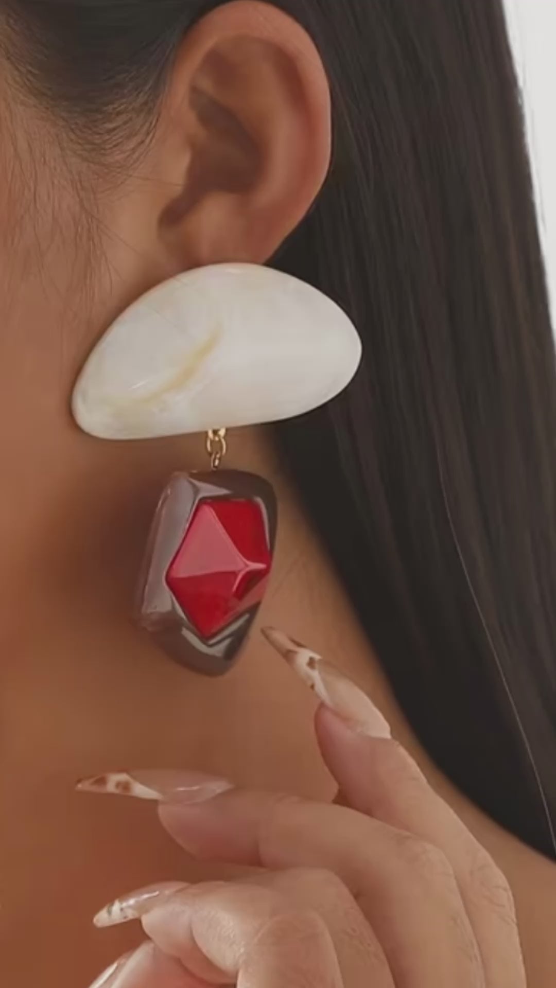 $12.990 Maxi Aros Geométricos Rojo & Blanco