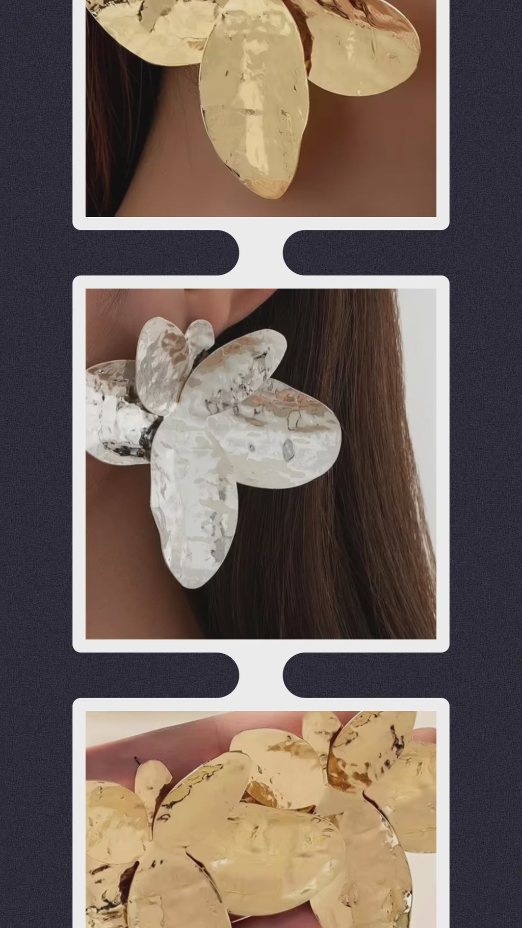 $13.990.  🌿 Aros Flor Metalizada